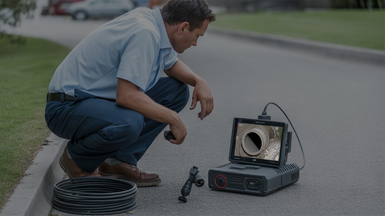 Technician documenting a free inspection in Cincinnati